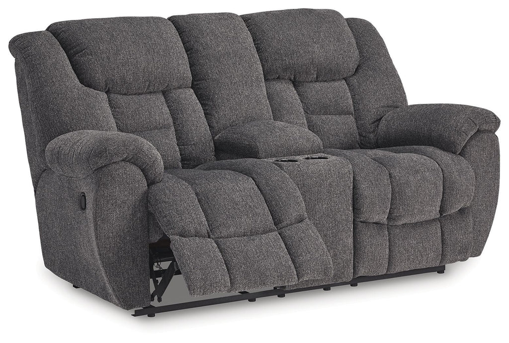 Foreside - Anthracite - Canapé double inclinable avec console
