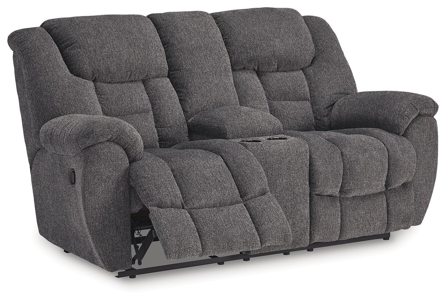 Foreside - Anthracite - Canapé double inclinable avec console