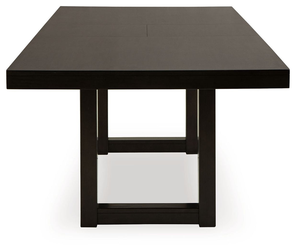 Neymorton - Table à rallonge rectangulaire style papillon, brun gris foncé