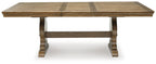 Sturlayne - Marron - Table à rallonge rectangulaire pour salle à manger