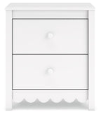 Hallityn - Blanc - Table de chevet à deux tiroirs