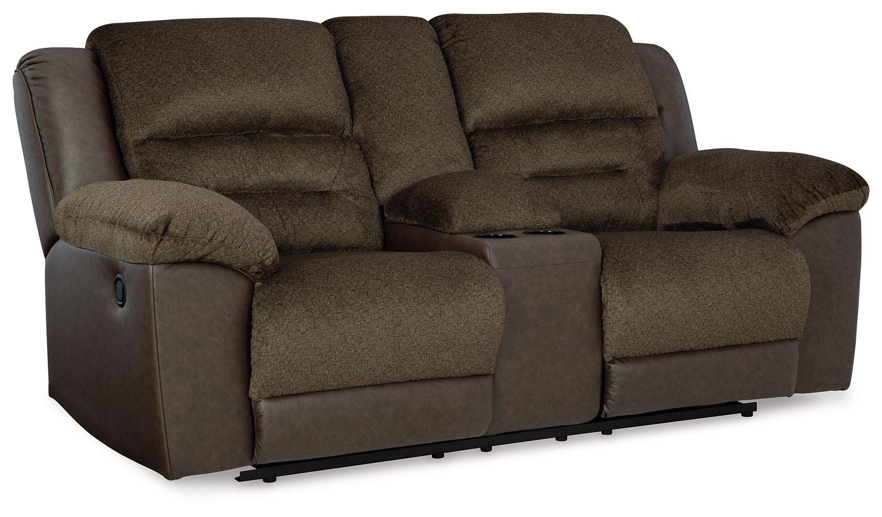 Dorman - Chocolat - Canapé inclinable double avec console