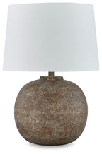 Neavesboro - Lampe de table en métal marron antique / blanc