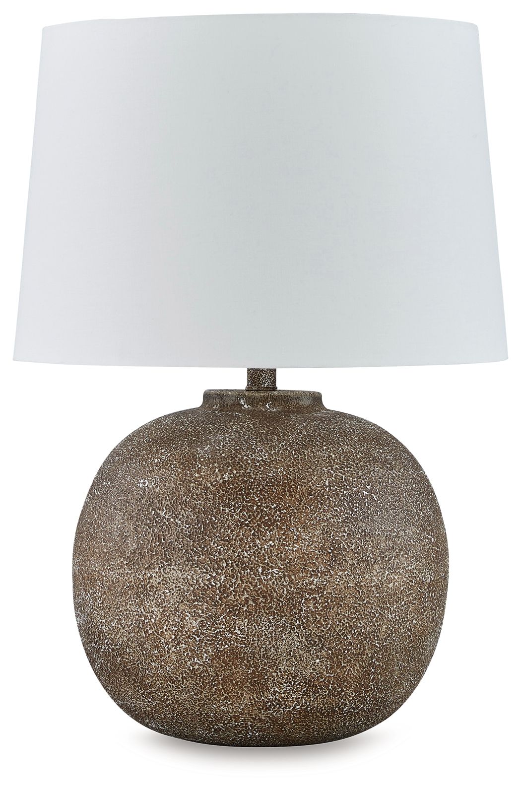 Neavesboro - Lampe de table en métal marron antique / blanc