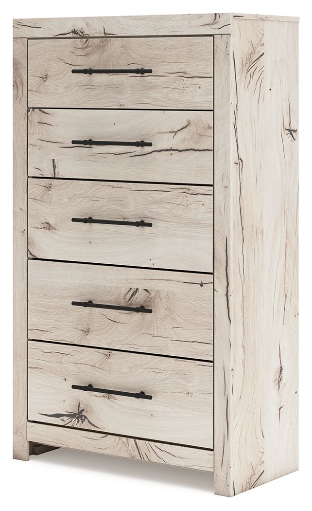 Lawroy - Naturel clair - Commode à cinq tiroirs
