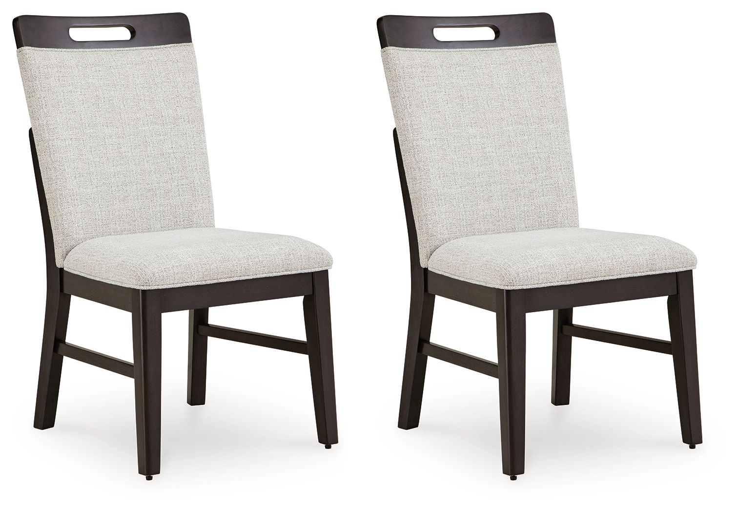 Neymorton - Brun gris foncé - Table rectangulaire extensible 7 pièces, 6 chaises d'appoint