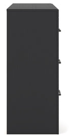 Vertani - Noir / Marron miel - Commode six tiroirs