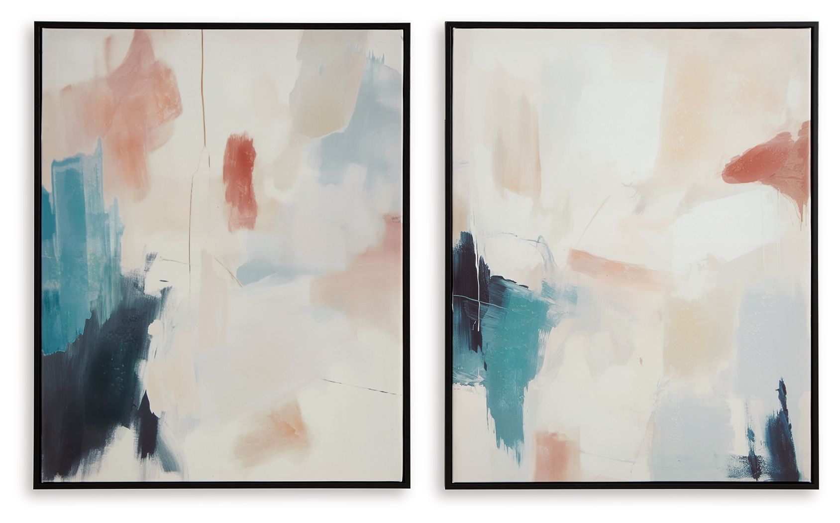 Caldish - Bleu / Blanc / Rose - Ensemble de décoration murale (lot de 2)