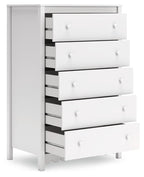 Hallityn - Blanc - Commode à cinq tiroirs