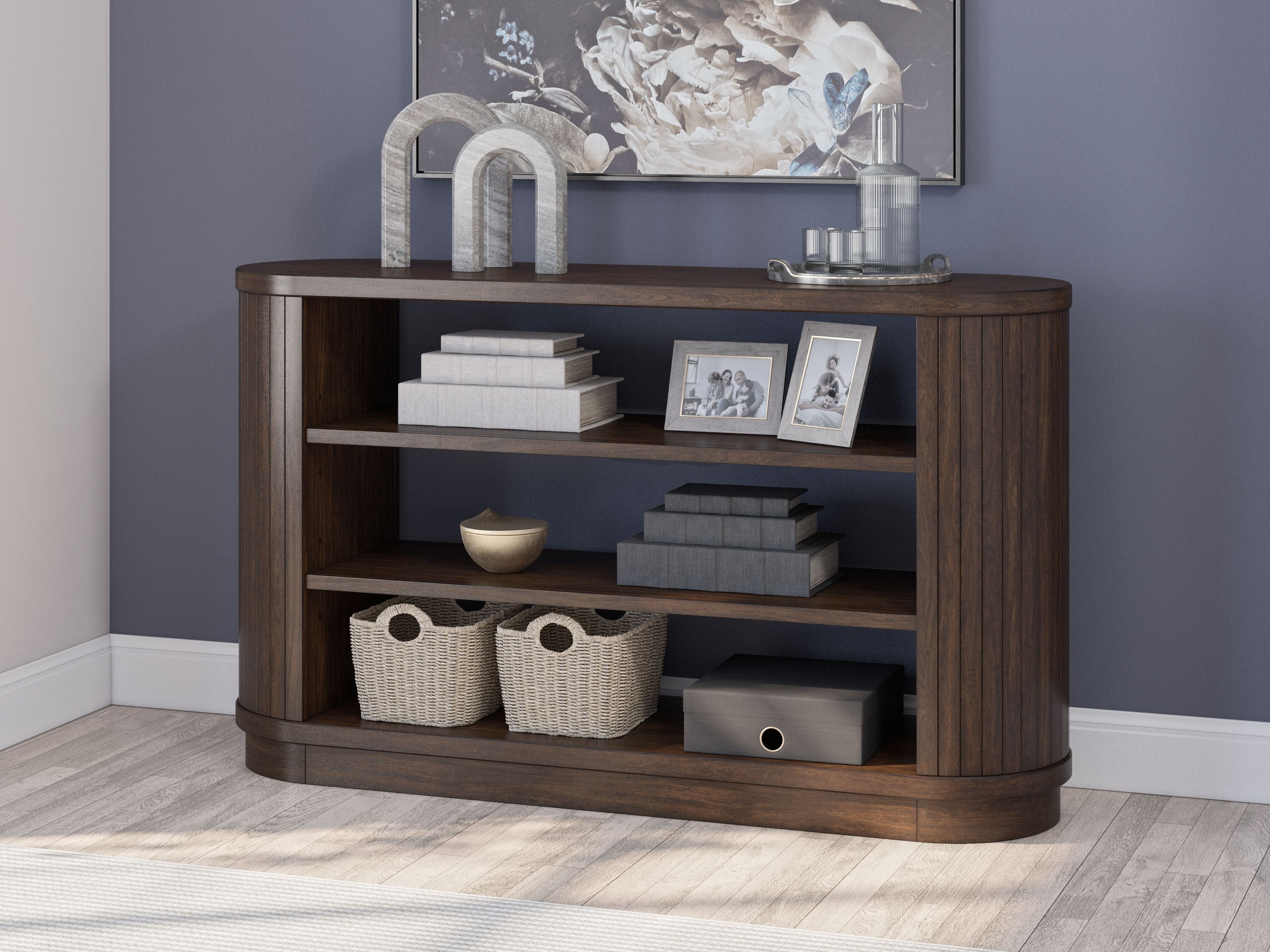 Korestone - Brun chaud - Ensemble 3 pièces - Bureau, chaise et crédence