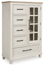 Shaybrock - Blanc antique / Marron - Commode à portes