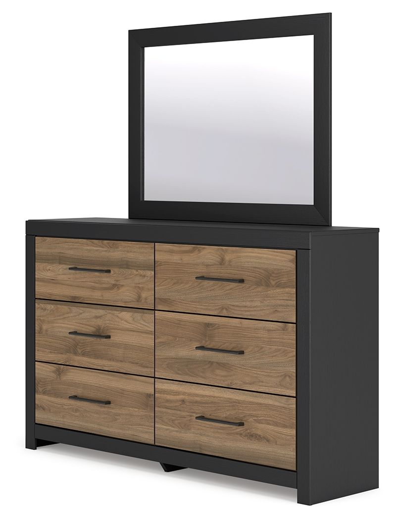 Vertani - Noir - Commode et miroir