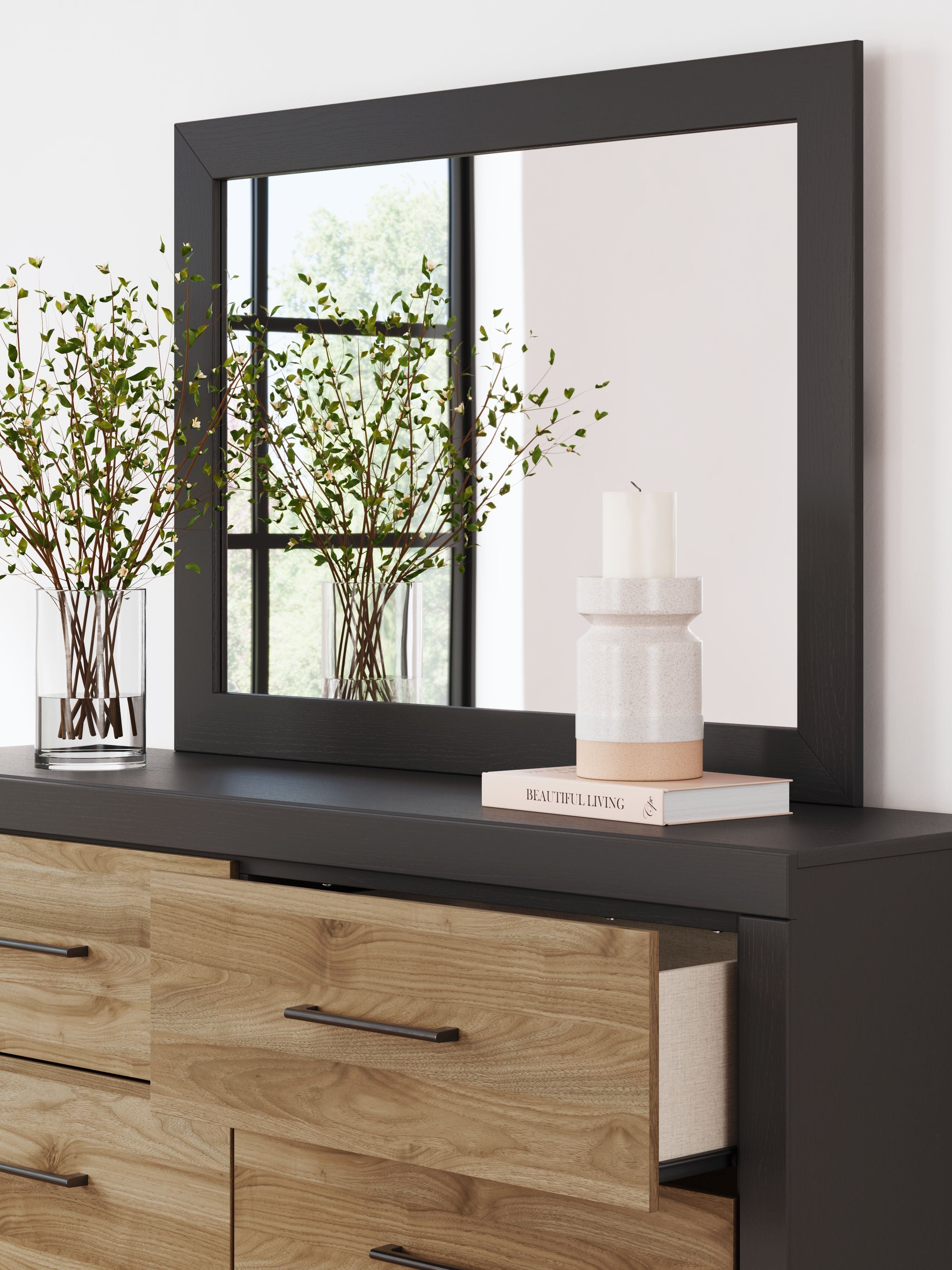 Vertani - Noir - Commode et miroir
