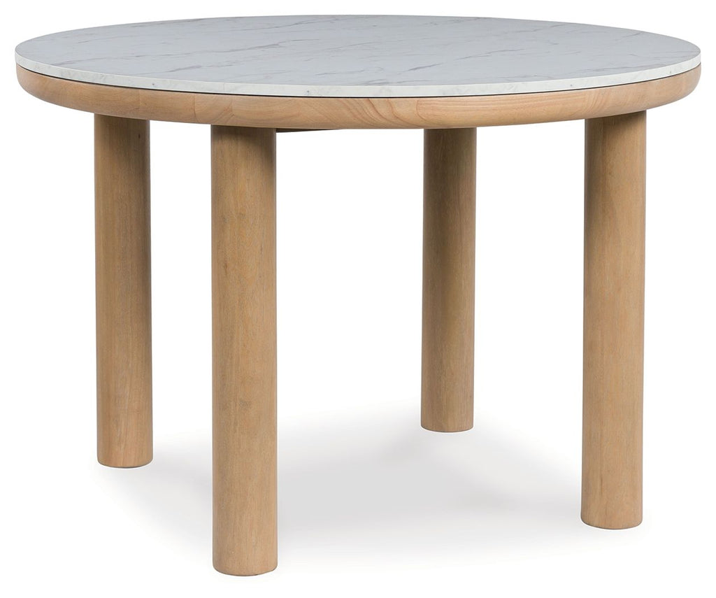 Sawdyn - Marron clair - Table de salle à manger ronde