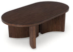 Korestone - Marron foncé - Table basse ovale