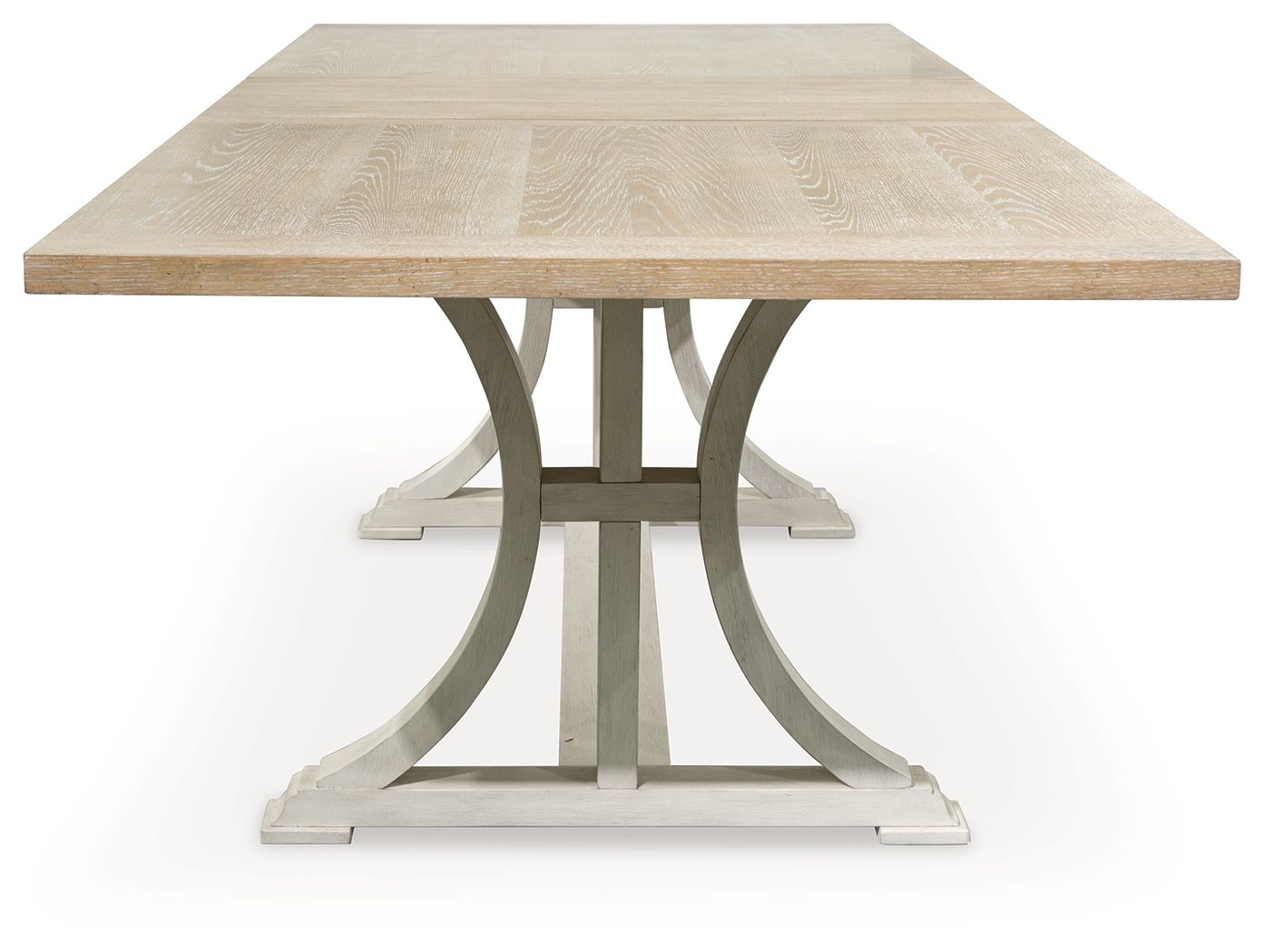 Shaybrock - Table à rallonge rectangulaire de salle à manger blanc antique / marron