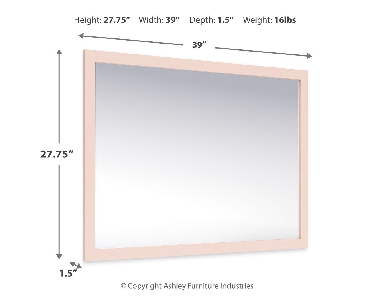 Wistenpine - Blush - Miroir de chambre à coucher