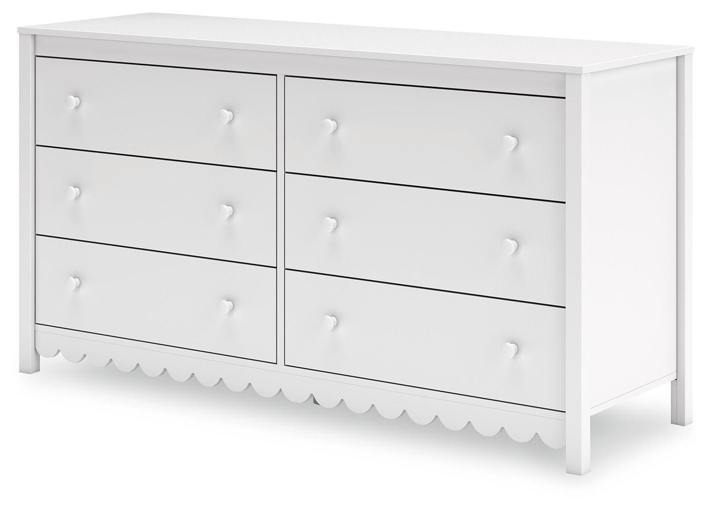 Hallityn - Blanc - Commode à six tiroirs