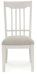 Shaybrock - Chaises de salle à manger rembourrées blanc antique/marron (lot de 2)