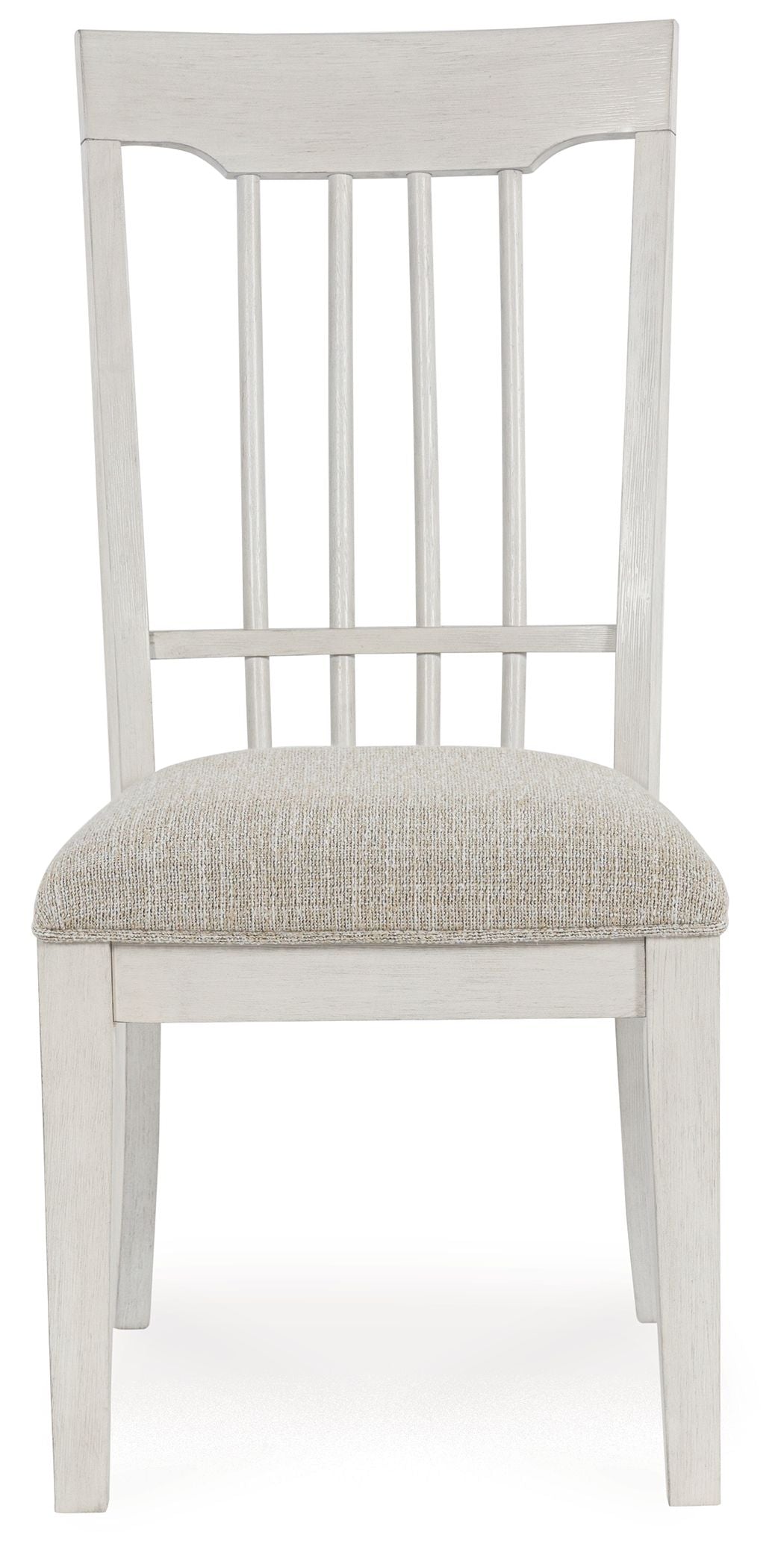Shaybrock - Chaises de salle à manger rembourrées blanc antique/marron (lot de 2)