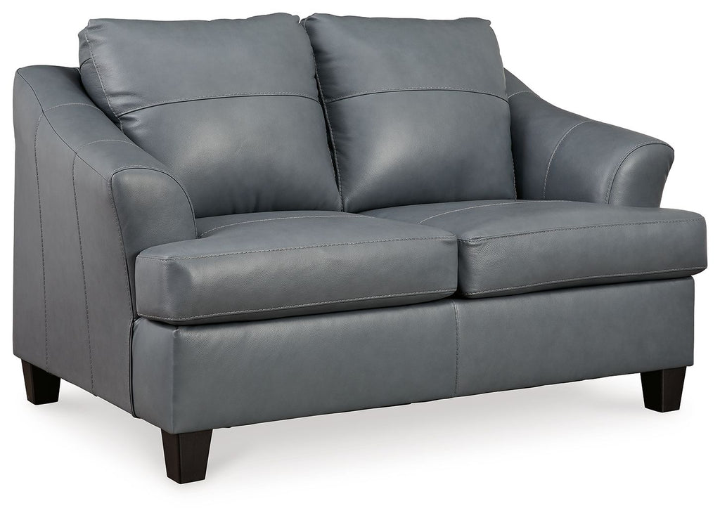 Gênes - Acier - Causeuse - Cuir assorti