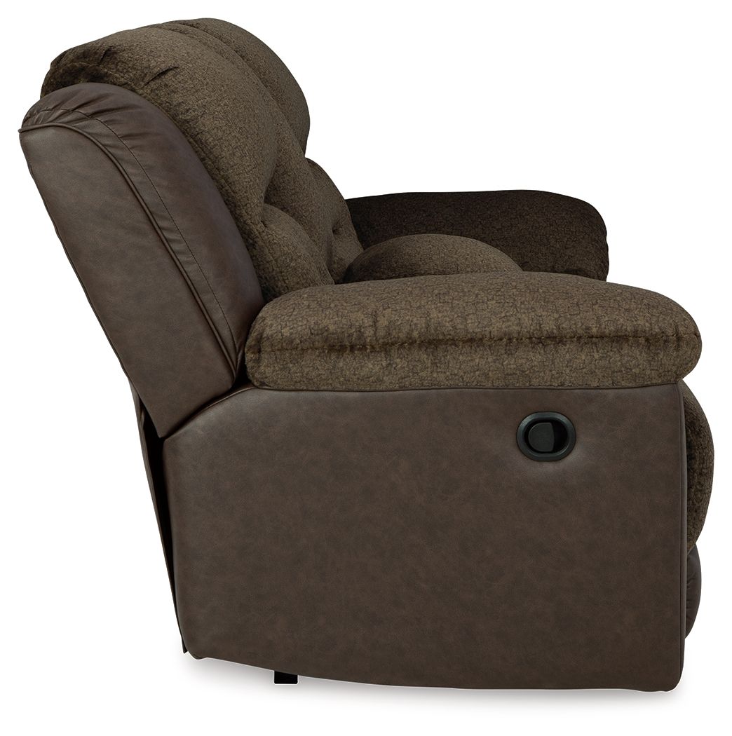 Dorman - Chocolat - Canapé inclinable double avec console