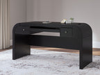 Rowanbeck - Noir - Ensemble 3 pièces - Bureau, chaise et bibliothèque