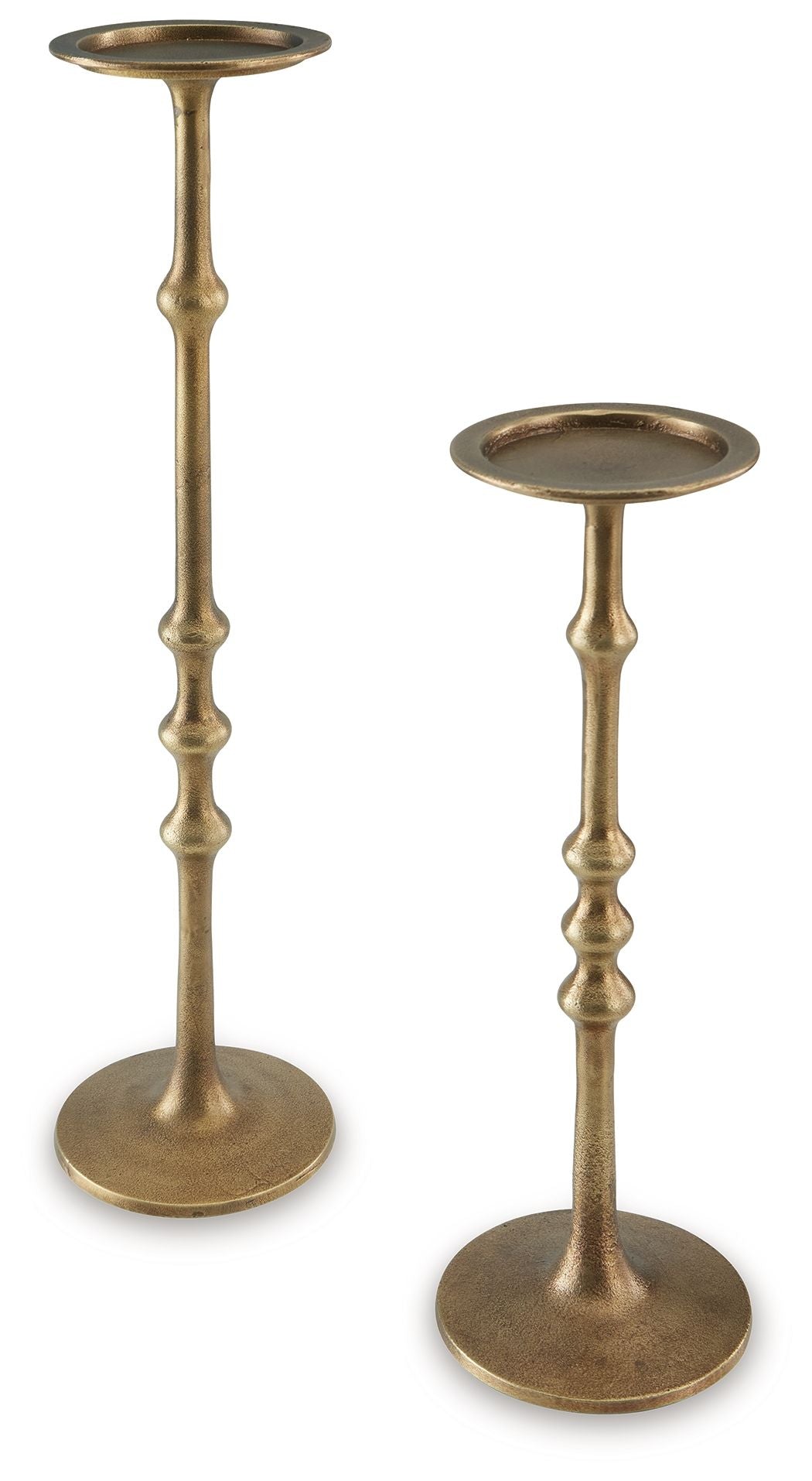 Larwick - Finition laiton antique - Ensemble de 2 bougeoirs