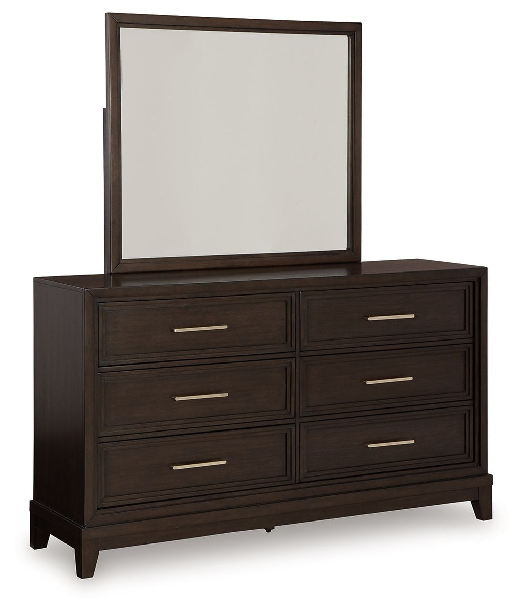Neymorton - Brun gris foncé - Commode et miroir
